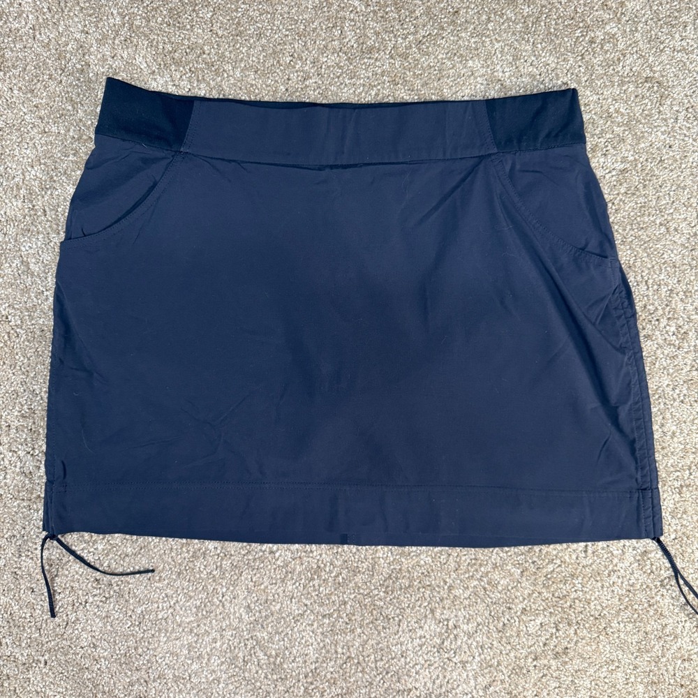 Columbia Mini Skirt Skort Sporty 2XL Black Nylon Built In Brief Sportswear Hike